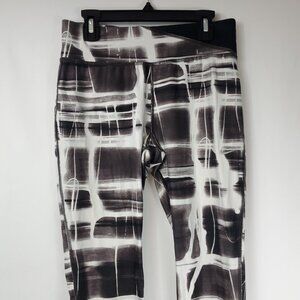 Nike Dri-Fit Stretch Workout Womens Leggings Sz XS Blk/Wht/Brwn Print